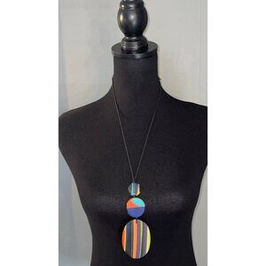 Sylca Multi Color Resin Artisan‎ Statement Necklace Adjustable